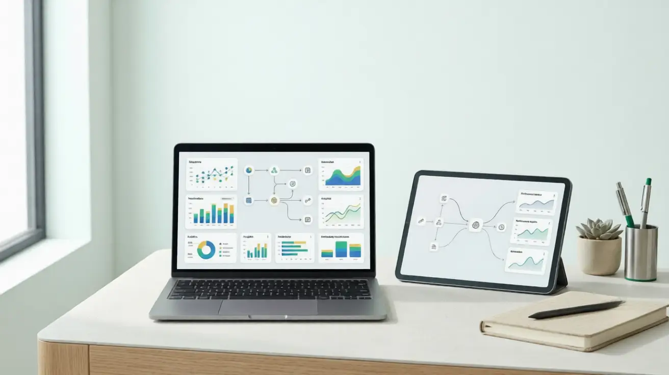 Selection of AI tool interfaces on a laptop screen, best AI tools for UK small businesses