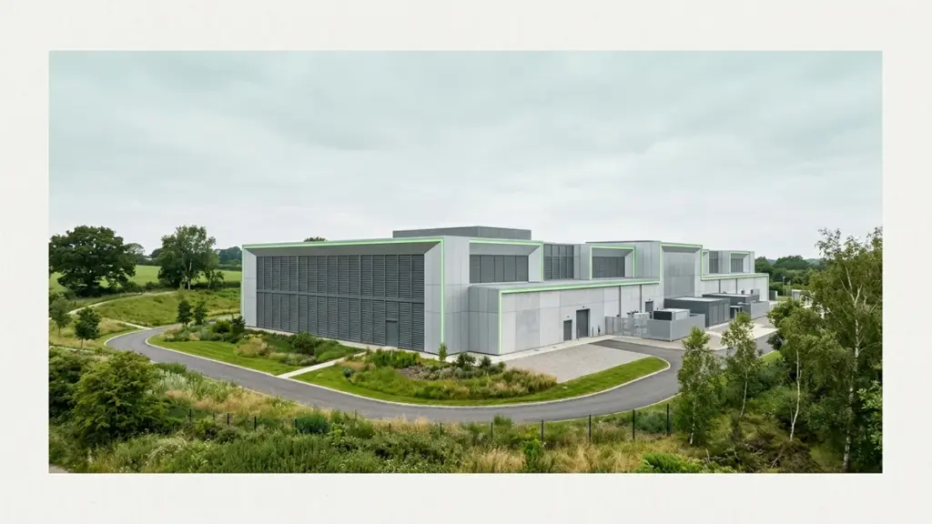 Large UK data centre facility under construction, illustrating fast-track planning policy for nationally significant infrastructure